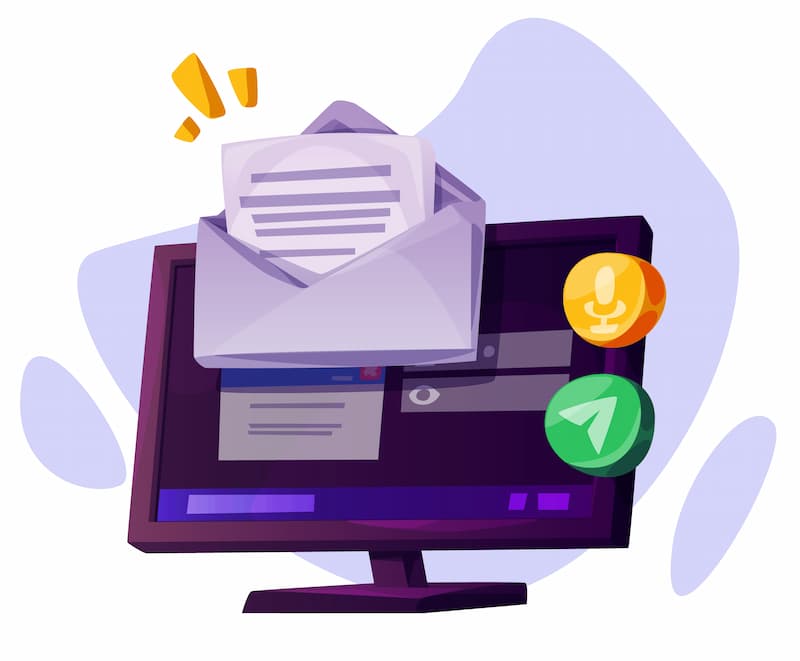 Campanie de email marketing. Sursa: <a href="https://www.freepik.com/free-vector/computer-with-mail-element-icon-cartoon-vector-isolated-laptop-with-envelope-letter-graphic-object-new-chat-message-desktop-device-monitor-digital-notification-alert-inbox-website_77936629.htm#fromView=search&page=1&position=14&uuid=69d046af-3d72-4595-ad52-156372b8d54b">Image by upklyak on Freepik</a>